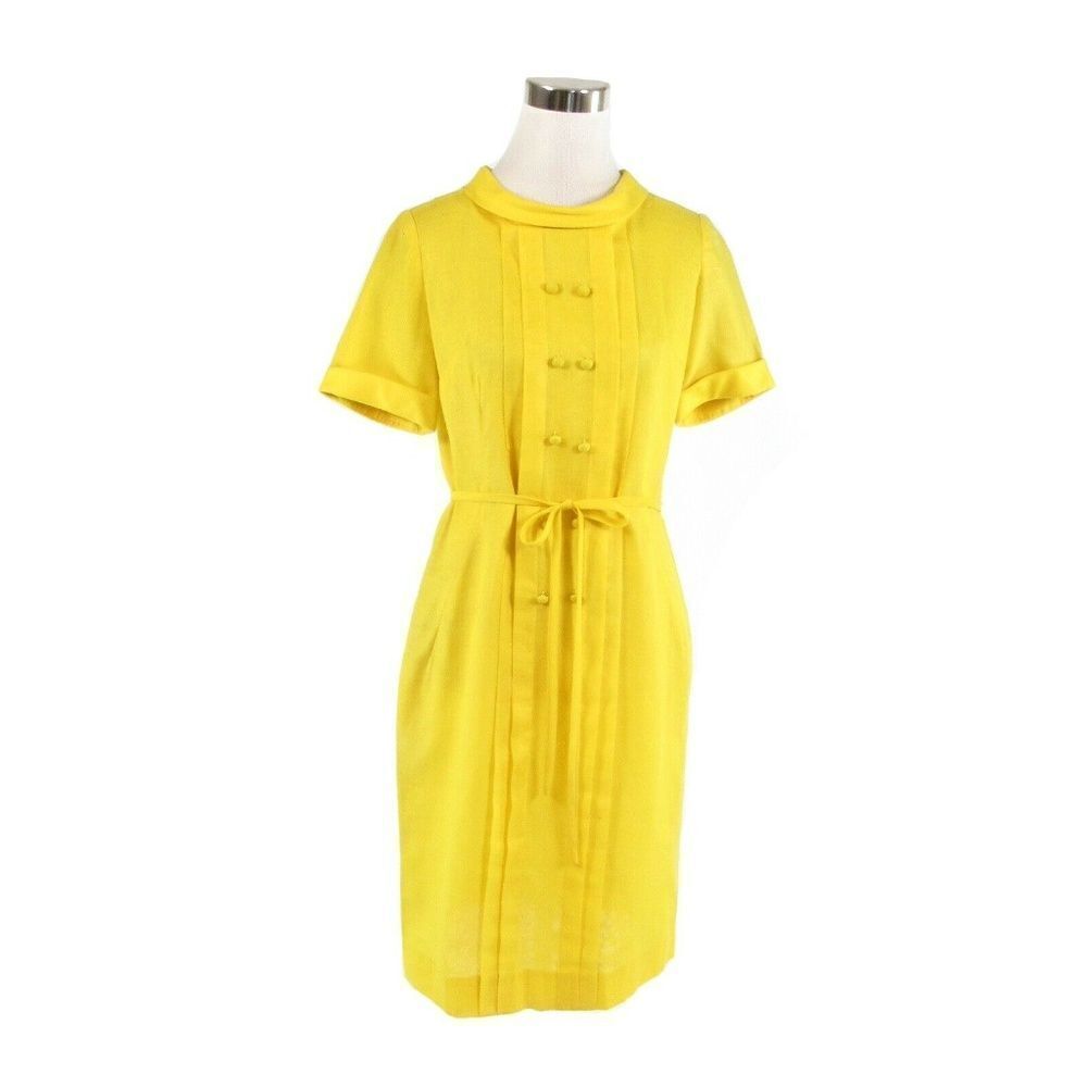 Betty Hartford yellow vintage dress M